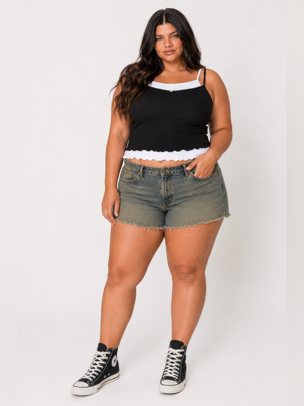 TORRID LoveSick Black Double-Layer Rosette
Tank